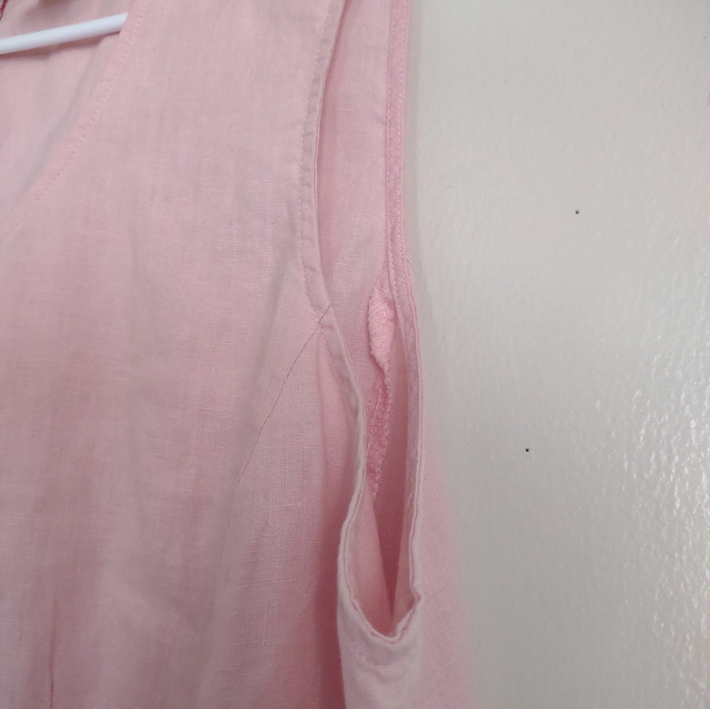 J Jill Women's Pink Linen Sleeveless Tank Top - Picture 4 of 10
